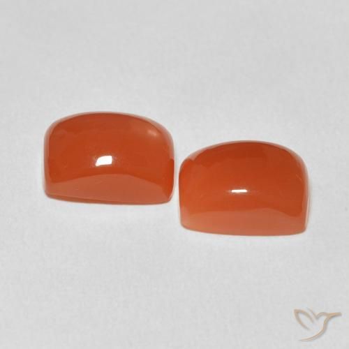 4.98 ct natürliche rötlich-orange Mondstein-Edelsteine, Kissen, Lichtdurchlässig
