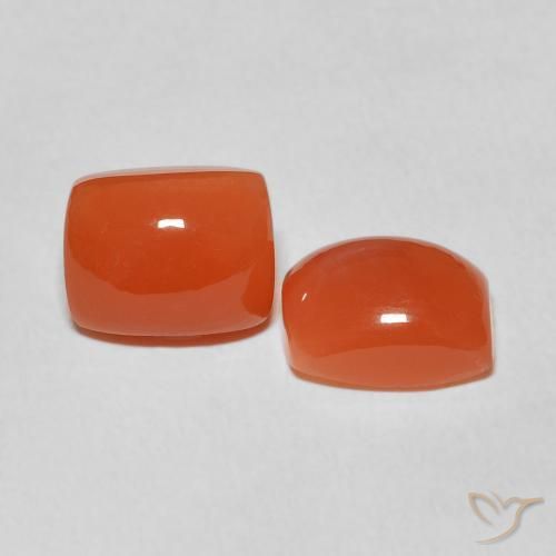 5.34 ct natürliche Feuerorange Mondstein-Edelsteine, Kissen, Lichtdurchlässig