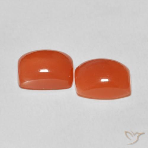 5.34 ct natürliche Feuerorange Mondstein-Edelsteine, Kissen, Lichtdurchlässig