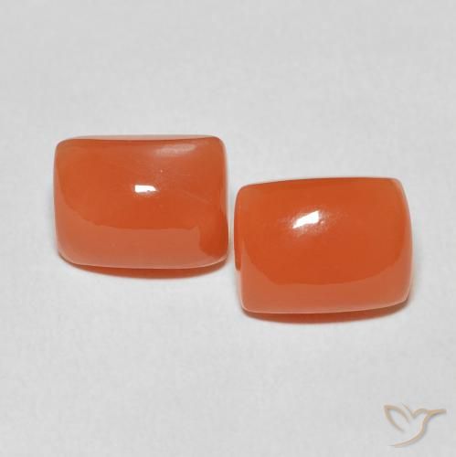 4.57ctw Natürlicher Mittelorange Mondstein, Kissen, Lichtdurchlässig