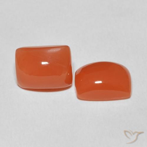 4.57 ct natürliche Mittelorange Mondstein-Edelsteine, Kissen, Lichtdurchlässig