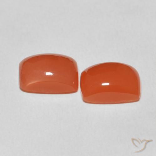 4.57 ct natürliche Mittelorange Mondstein-Edelsteine, Kissen, Lichtdurchlässig