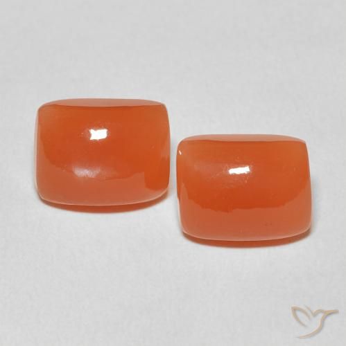 4.96ctw Natürlicher Intensives Orange Mondstein, Kissen, Lichtdurchlässig