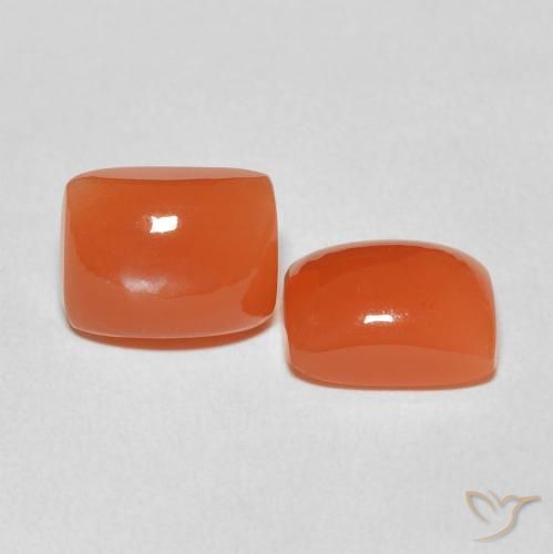 4.96 ct natürliche Intensives Orange Mondstein-Edelsteine, Kissen, Lichtdurchlässig