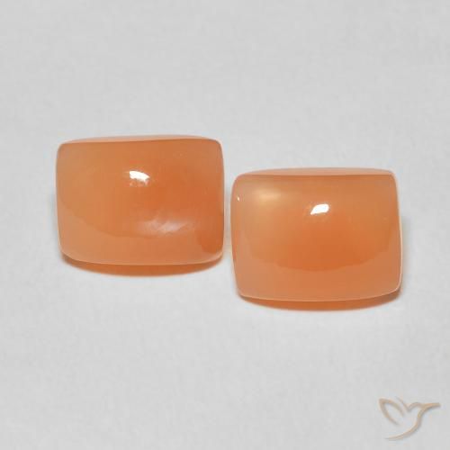 4.81ctw Natürlicher rötlich-orange Mondstein, Kissen, Lichtdurchlässig