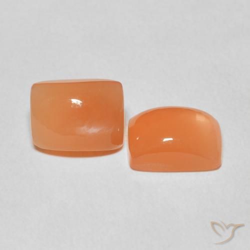 4.81 ct natürliche rötlich-orange Mondstein-Edelsteine, Kissen, Lichtdurchlässig