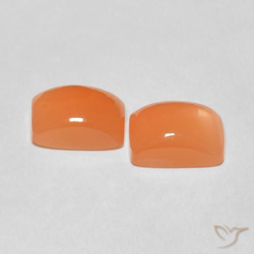 4.81 ct natürliche rötlich-orange Mondstein-Edelsteine, Kissen, Lichtdurchlässig