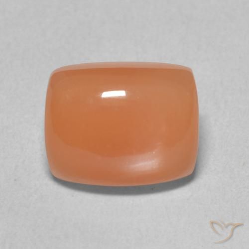 2.46ct Natürlicher hellorange Mondstein, Kissen, Lichtdurchlässig