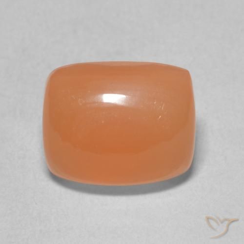 2.40ct Natürlicher Helles rötliches Orange Mondstein, Kissen, Lichtdurchlässig