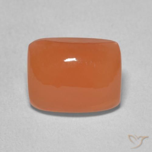 2.53ct Natürlicher rötlich-orange Mondstein, Kissen, Lichtdurchlässig