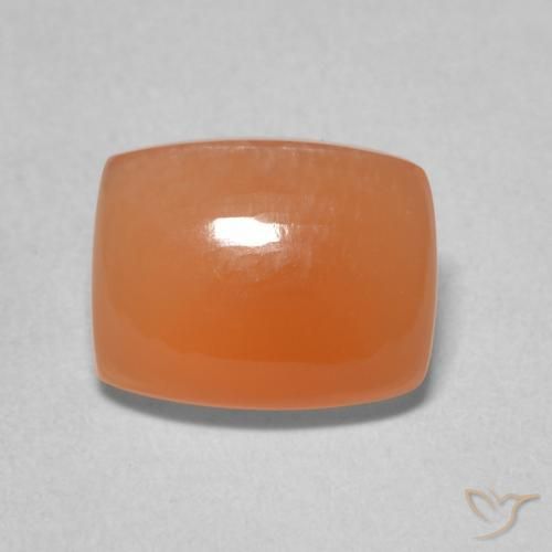 2.11ct Natürlicher rötlich-orange Mondstein, Kissen, Lichtdurchlässig