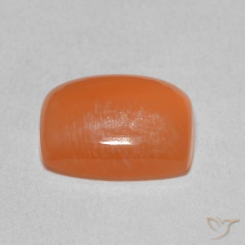 9,17 ctw natürlicher rötlich-orange Mondstein, Kissen, Lichtdurchlässig