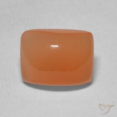 2.35ct Natürlicher Helles rötliches Orange Mondstein, Kissen, Lichtdurchlässig