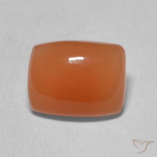 1.96ct Natürlicher tieforange Mondstein, Kissen, Lichtdurchlässig