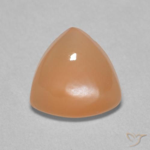 1.48ct Natürlicher Medium Light-Orange Mondstein, Trillion, Lichtdurchlässig