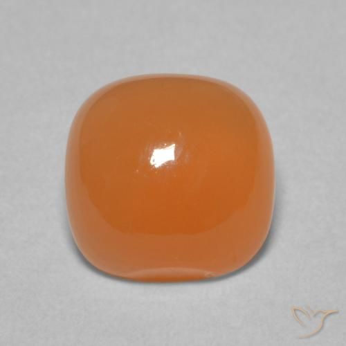 1.93ct Natürlicher Warme Aprikosenorange Mondstein, Kissen, Lichtdurchlässig