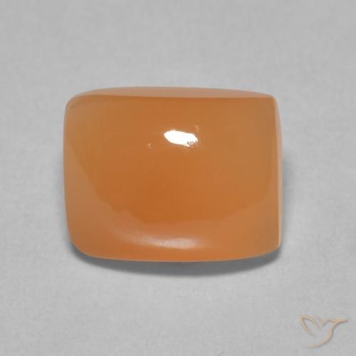 2.38ct Natürlicher Warme Aprikosenorange Mondstein, Kissen, Lichtdurchlässig