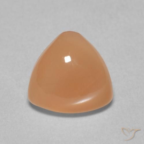 1.40ct Natürlicher Cantaloupe-Orange Mondstein, Trillion, Lichtdurchlässig