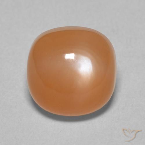 2.36ct Natürlicher hellorange Mondstein, Kissen, Lichtdurchlässig