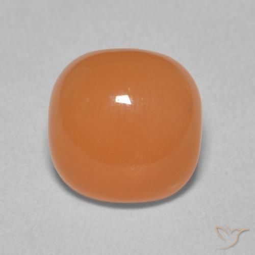 2.00ct Natürlicher Helles rötliches Orange Mondstein, Kissen, Lichtdurchlässig