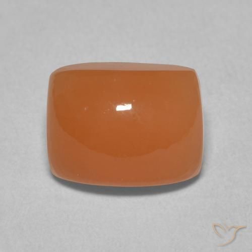 2.75ct Natürlicher Mittelorange Mondstein, Kissen, Lichtdurchlässig