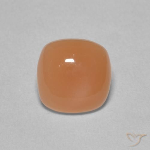 1.65ct Natürlicher hellorange Mondstein, Kissen, Lichtdurchlässig