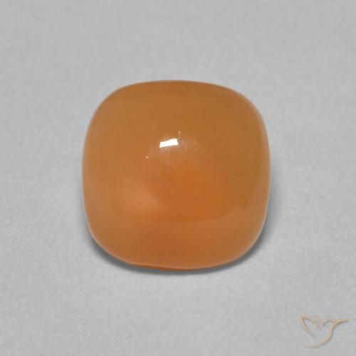 2.00ct Natürlicher hellorange Mondstein, Kissen, Lichtdurchlässig