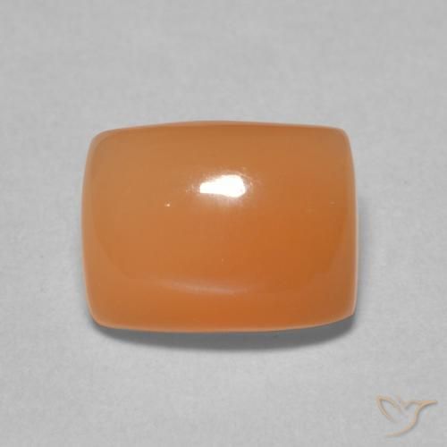 2.59ct Natürlicher Helles rötliches Orange Mondstein, Kissen, Lichtdurchlässig