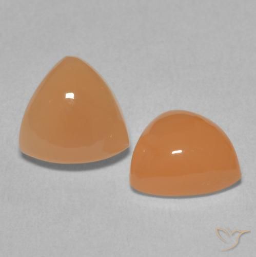 3.56 ct natürliche Mittelorange Mondstein-Edelsteine, Trillion, Lichtdurchlässig