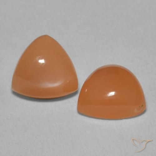 3.60 ct natürliche Warme Aprikosenorange Mondstein-Edelsteine, Trillion, Lichtdurchlässig