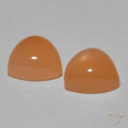4.04 ct natürliche rötlich-orange Mondstein-Edelsteine, Trillion, Lichtdurchlässig