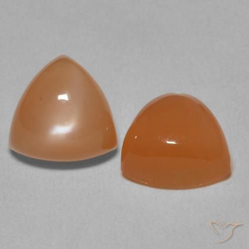 4.36 ct natürliche hellorange Mondstein-Edelsteine, Trillion, Lichtdurchlässig