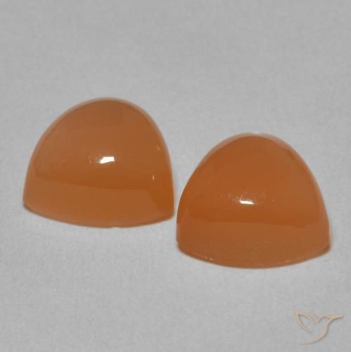 4.36 ct natürliche hellorange Mondstein-Edelsteine, Trillion, Lichtdurchlässig