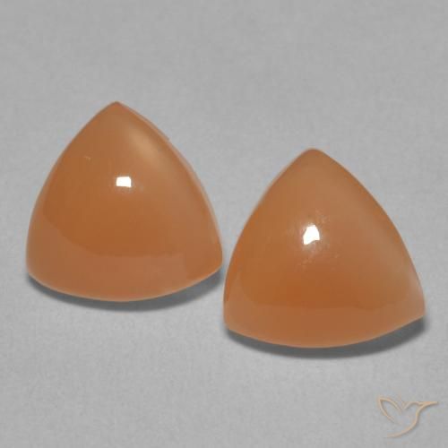 3.21ctw Natürlicher Mittelorange Mondstein, Trillion, Lichtdurchlässig