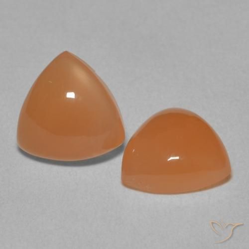 3.21 ct natürliche Mittelorange Mondstein-Edelsteine, Trillion, Lichtdurchlässig