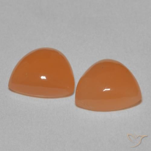 3.21 ct natürliche Mittelorange Mondstein-Edelsteine, Trillion, Lichtdurchlässig