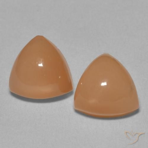 3.71ctw Natürlicher Cantaloupe-Orange Mondstein, Trillion, Lichtdurchlässig