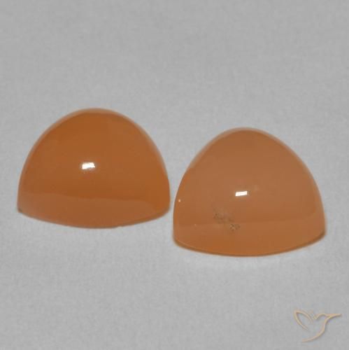 3.71 ct natürliche Cantaloupe-Orange Mondstein-Edelsteine, Trillion, Lichtdurchlässig