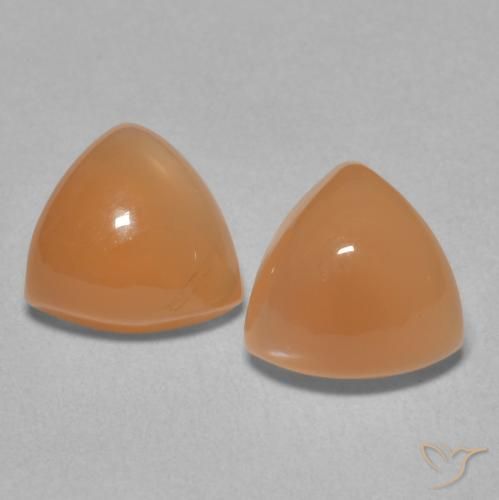 3.97ctw Natürlicher Mittelorange Mondstein, Trillion, Lichtdurchlässig