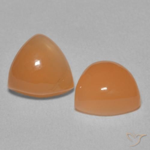 3.97 ct natürliche Mittelorange Mondstein-Edelsteine, Trillion, Lichtdurchlässig