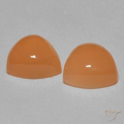 3.97 ct natürliche Mittelorange Mondstein-Edelsteine, Trillion, Lichtdurchlässig
