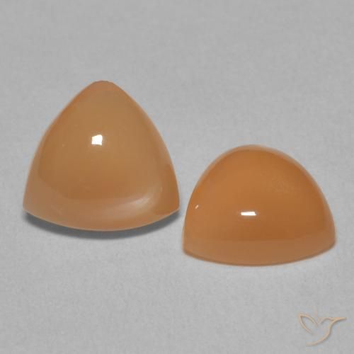 3.14 ct natürliche Warme Aprikosenorange Mondstein-Edelsteine, Trillion, Lichtdurchlässig