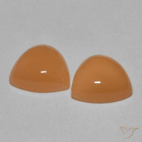 3.14 ct natürliche Warme Aprikosenorange Mondstein-Edelsteine, Trillion, Lichtdurchlässig