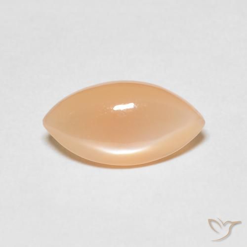 2.45ct Natürlicher Medium Light-Orange Mondstein, Marquise, Lichtdurchlässig