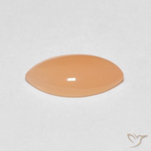 9,17 ctw natürlicher Medium Light-Orange Mondstein, Marquise, Lichtdurchlässig