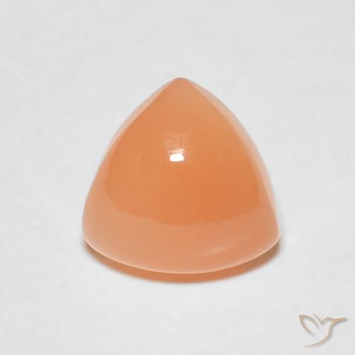 1.77ct Natürlicher Pfirsich-orange Mondstein, Trillion, Lichtdurchlässig, Photo A