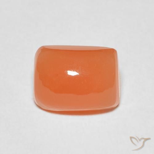 2.26ct Natürlicher tieforange Mondstein, Kissen, Lichtdurchlässig