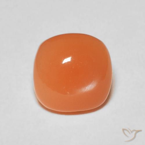 2.15ct Natürlicher rötlich-orange Mondstein, Kissen, Lichtdurchlässig