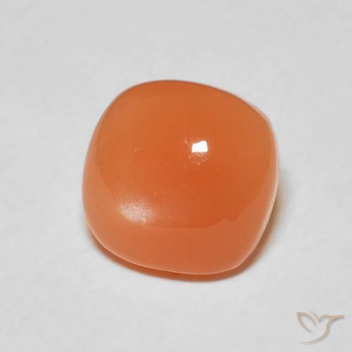 9,17 ctw natürlicher rötlich-orange Mondstein, Kissen, Lichtdurchlässig