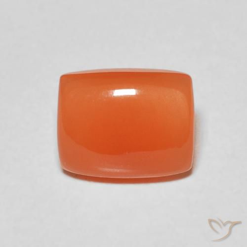 2.12ct Natürlicher rötlich-orange Mondstein, Kissen, Lichtdurchlässig